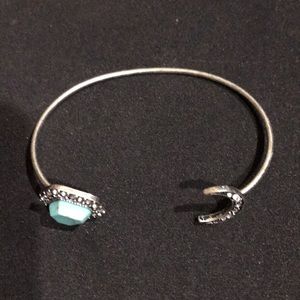 Turquoise and moon cuff bracelet